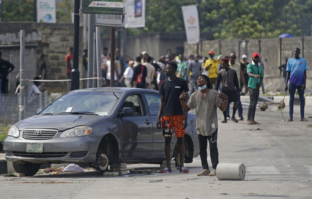 APTOPIX Nigeria Police Protest